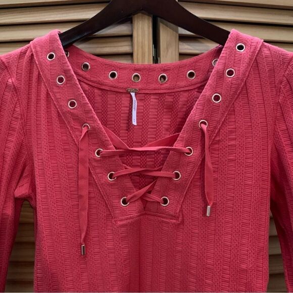 Free People Pink Long Sleeve Medium - Picture 2 of 4